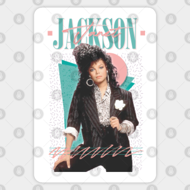 Janet /// 80s Aesthetic Retro Fan Design - Janet Jackson - Sticker